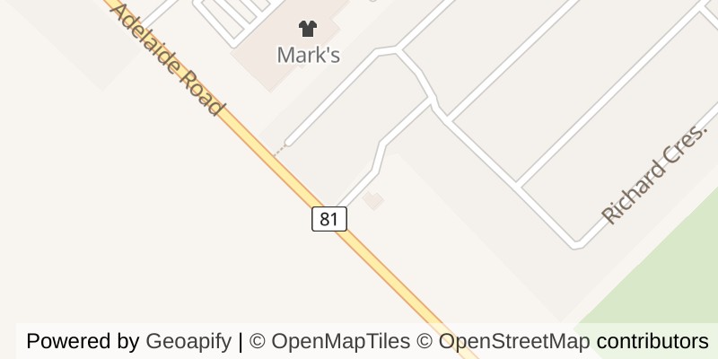 Map of 461 RICHARD CRESCENT, Strathroy-Caradoc (SE)