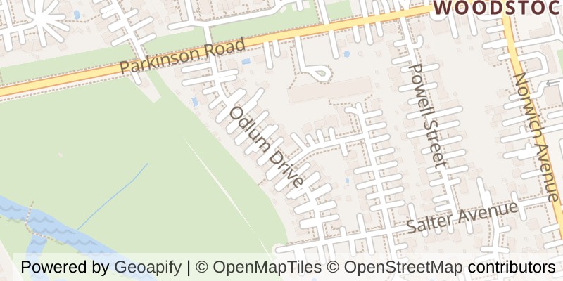 Map of 393 ODLUM DRIVE, Woodstock (Woodstock - South)