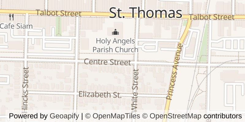 Map of 186 CENTRE STREET, St. Thomas