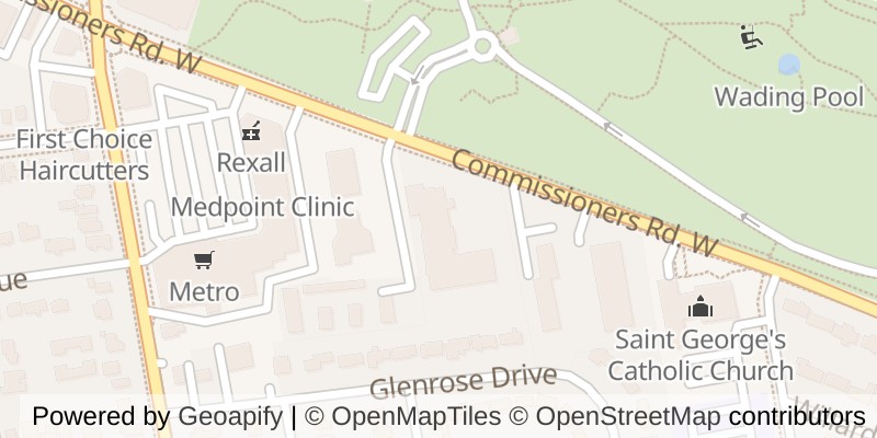 Map of 406 - 1200 COMMISSIONERS ROAD W, London South (South B)