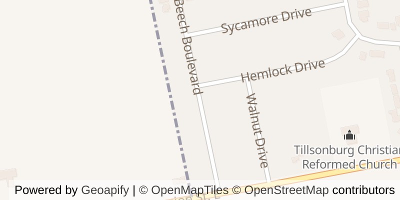 Map of 97 BEECH BOULEVARD, Tillsonburg