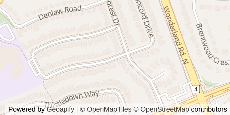 Map of 136 CONCORD CRESCENT, London North (North I)