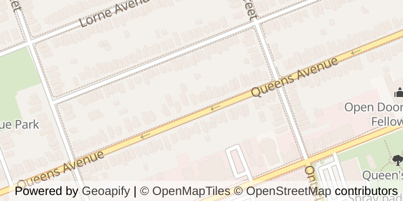 Map of 832 QUEENS AVENUE, London East (East G)
