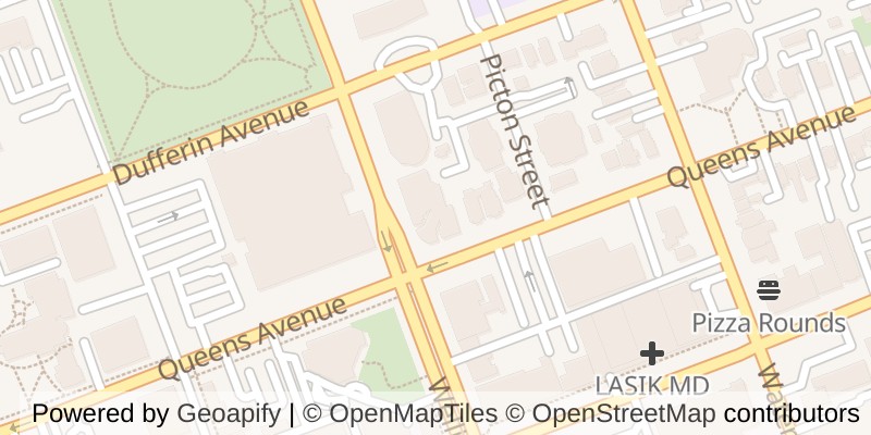 Map of 308 - 460 WELLINGTON STREET, London East (East F)